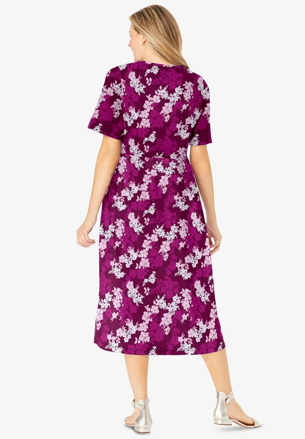 Woman Within Women's Plus Size Button-Front Essential Dress