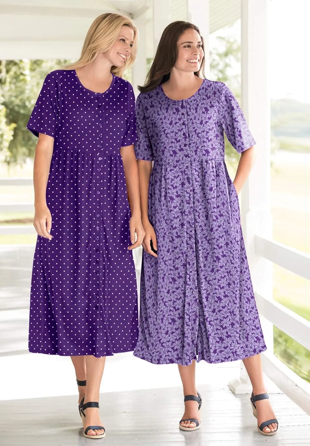 Woman Within Women's Plus Size Button-Front Essential Dress