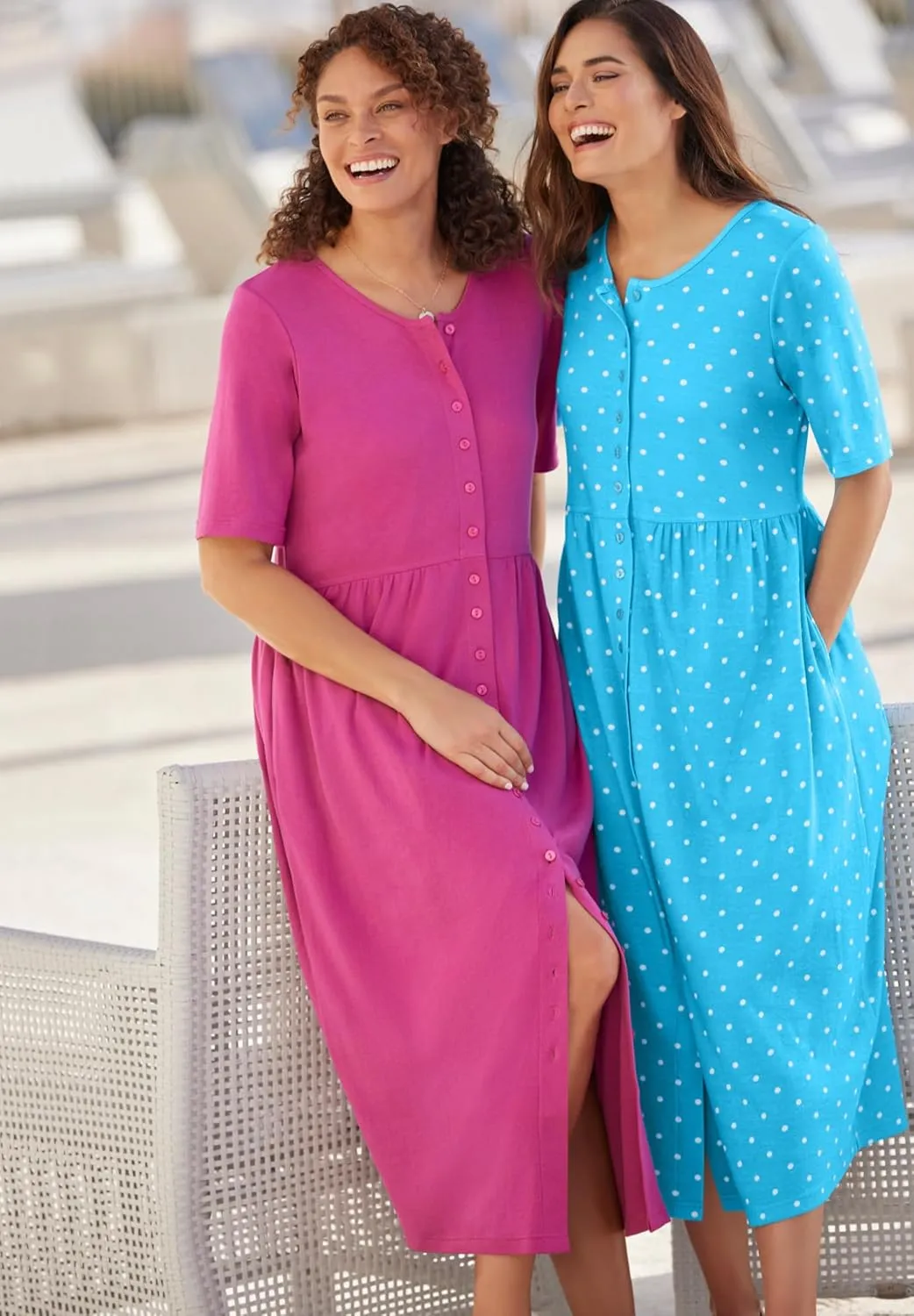 Woman Within Women's Plus Size Button-Front Essential Dress