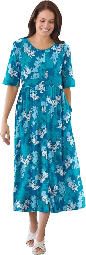 Woman Within Women's Plus Size Button-Front Essential Dress