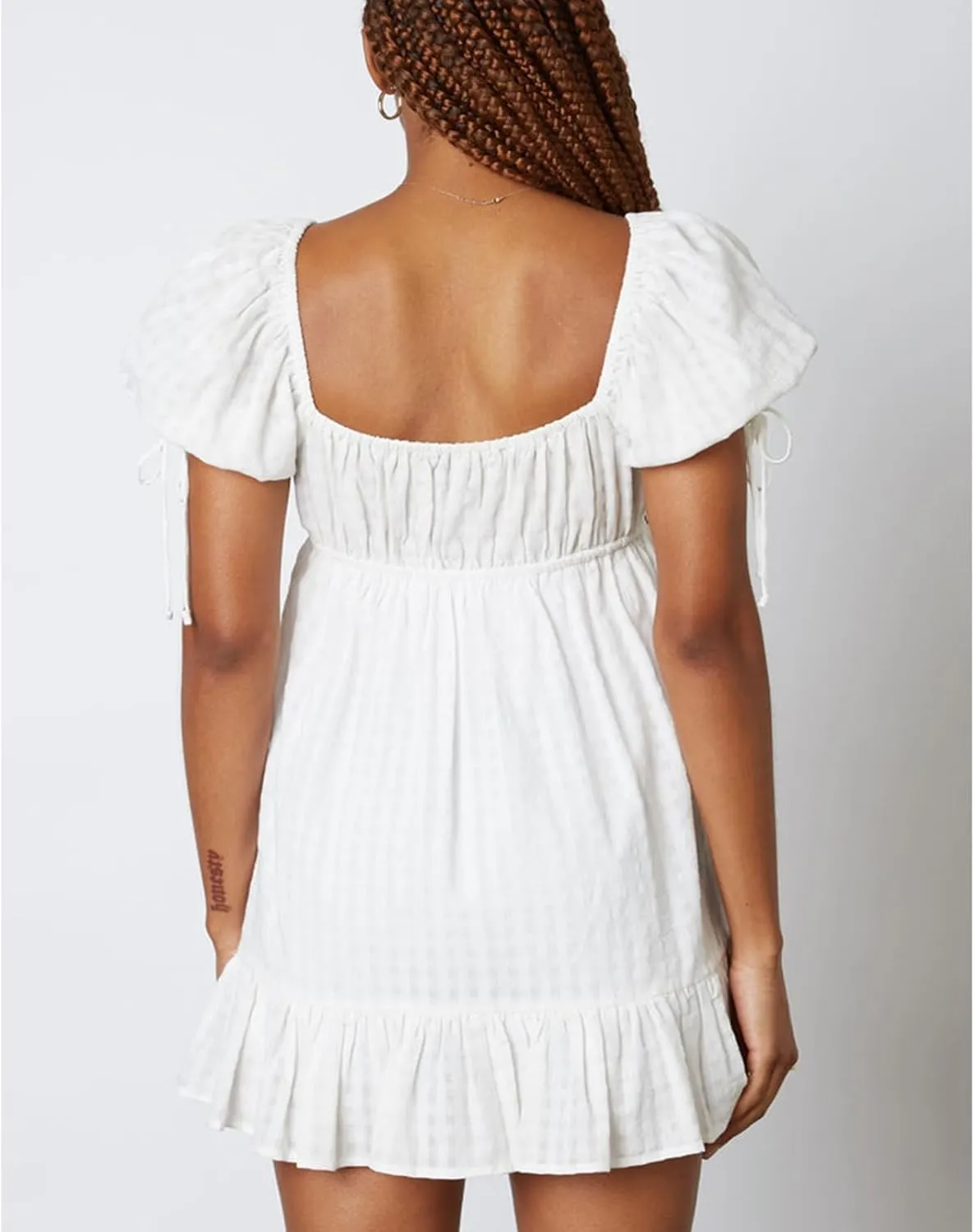 Women Boho Floral Puff Short Sleeve Mini Dress Y2k Ruffle Lace Trim Babydoll Short Dresses Summer Causal Flowy Dress