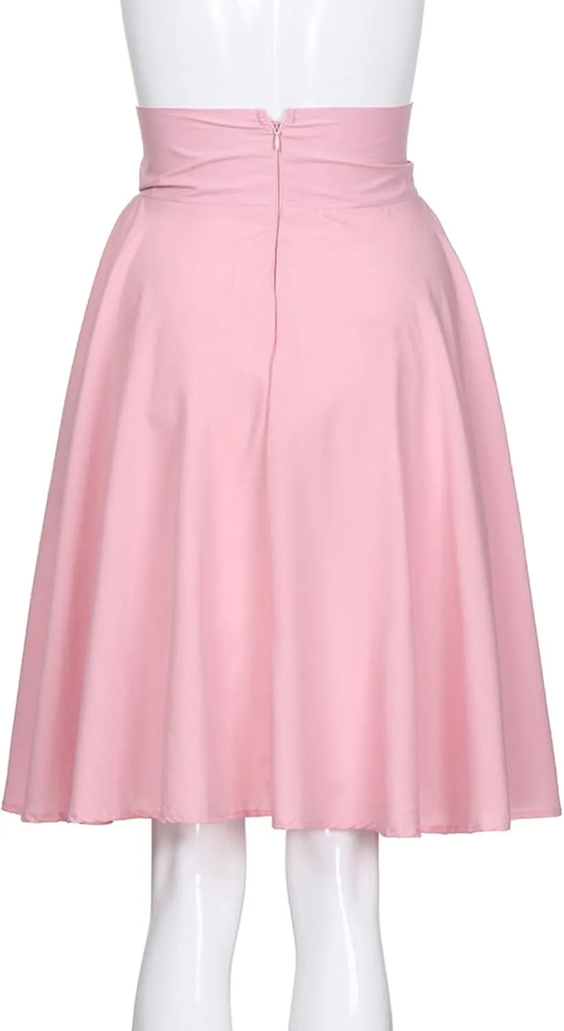 Women Casual Summer Skirts High Waist A Line Chiffon Midi Skirt Elegant Lady Pleated Skirt Faldas Mujer Harajuku