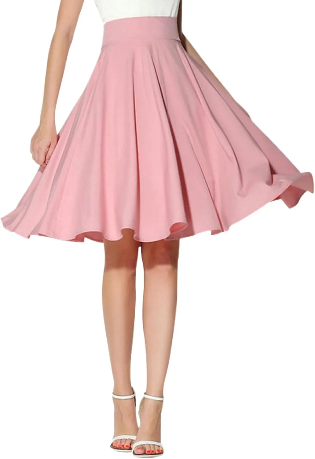 Women Casual Summer Skirts High Waist A Line Chiffon Midi Skirt Elegant Lady Pleated Skirt Faldas Mujer Harajuku