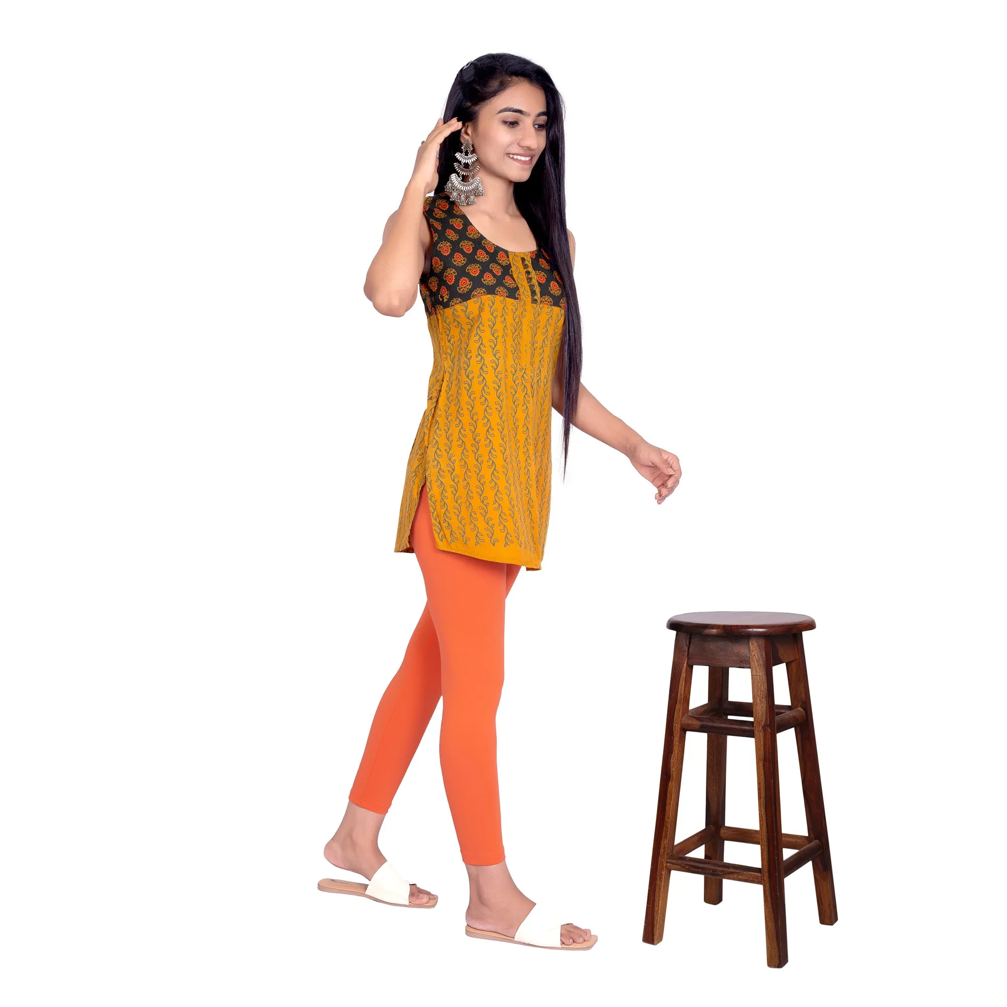 Women Coral Ankle Length Legging