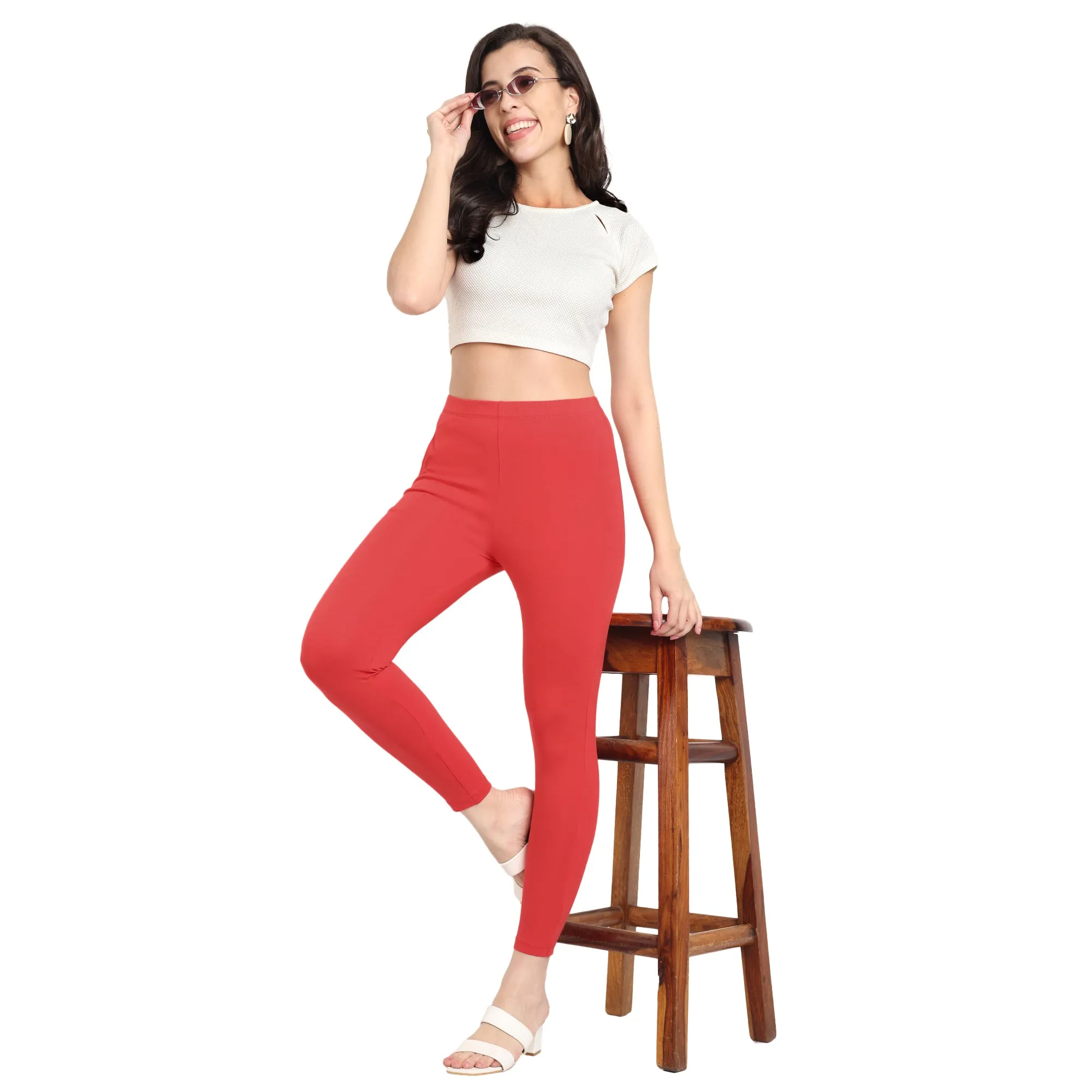 Women Crimson Ankle Length Legging