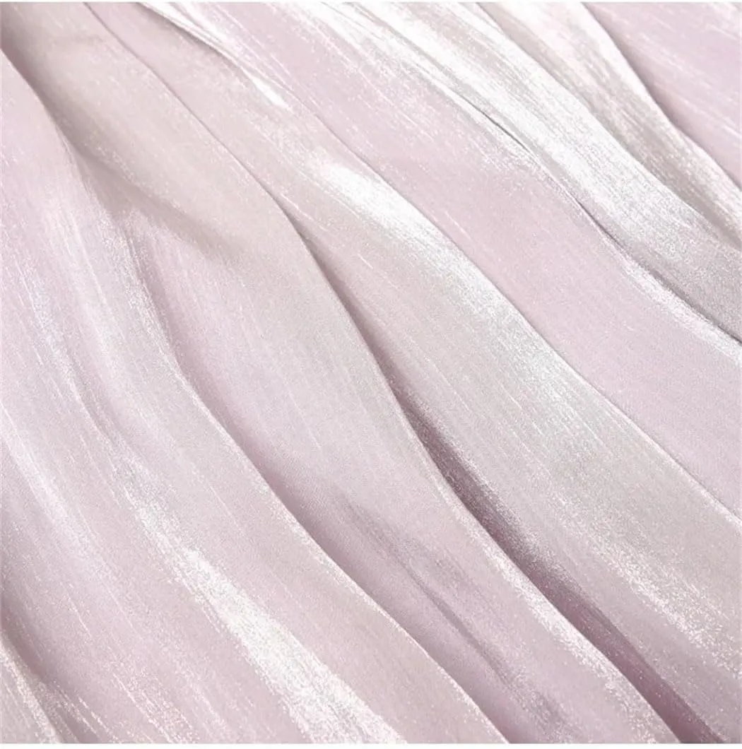 Women Summer High-Waist A-Line Skirt Loose Waist Medium Length Pleated Skirt Beach Vacation Party Skirts