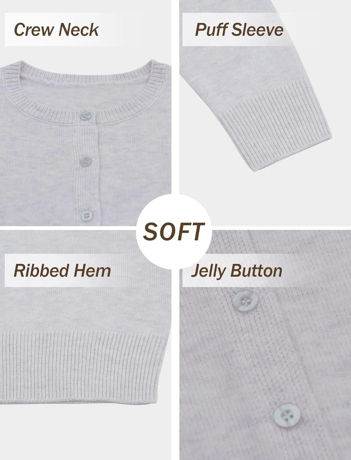 Women Y2K Button Down Sweater Cardigan Cropped Long Sleeve Solid Knit Cardigans Open Front Crewneck Sweater Outwear