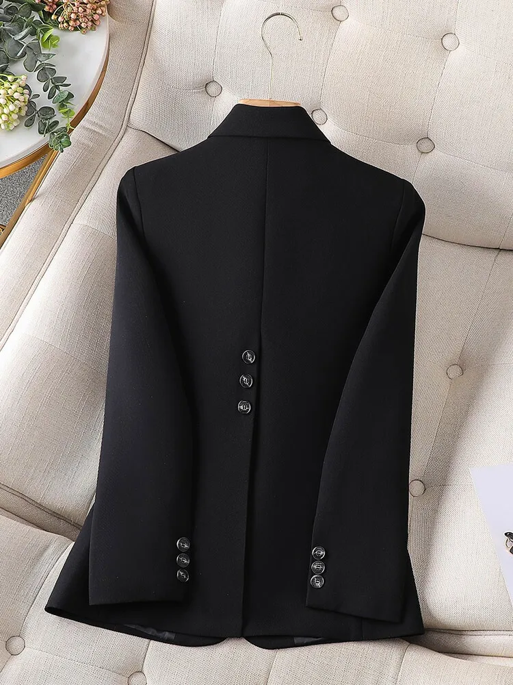 Womens Blazer  Tailored Fit  Single-Breasted  Notch Lapel  Office Formal Wear