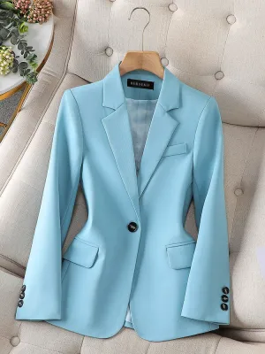 Womens Blazer  Tailored Fit  Single-Breasted  Notch Lapel  Office Formal Wear