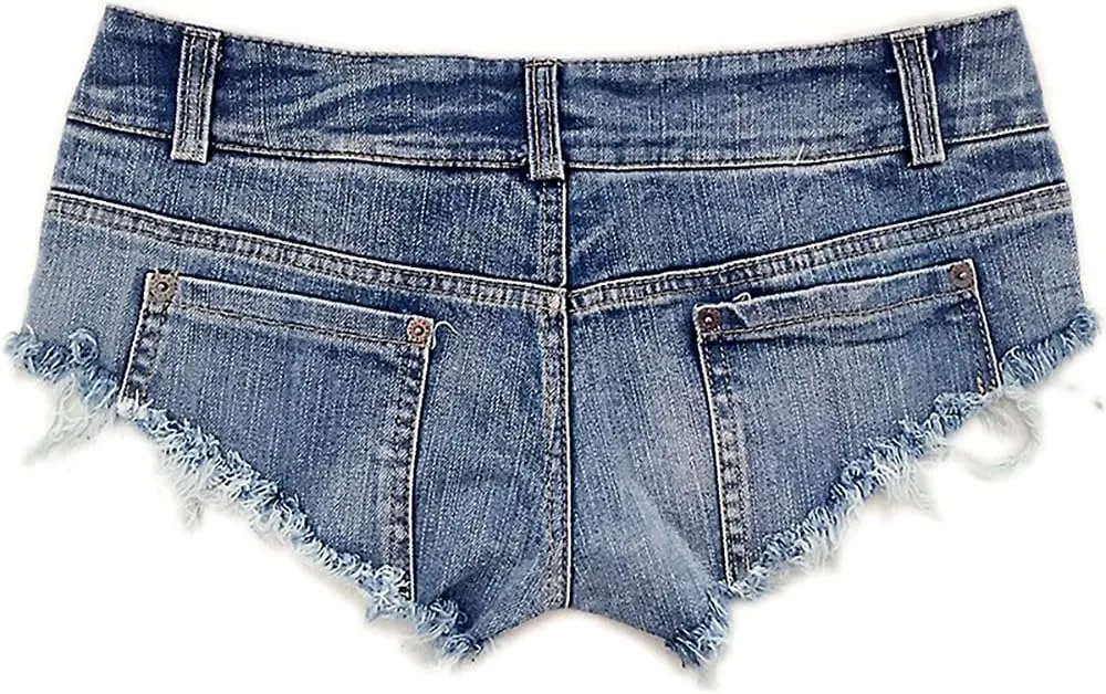 Womens Denim Hot Shorts Low Waist Booty Ripped Jeans