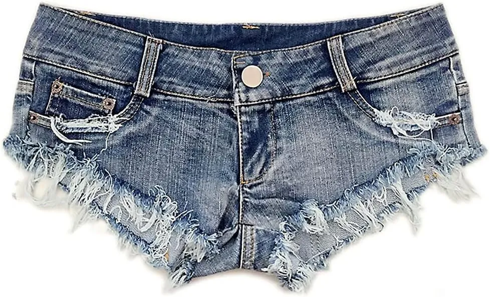 Womens Denim Hot Shorts Low Waist Booty Ripped Jeans