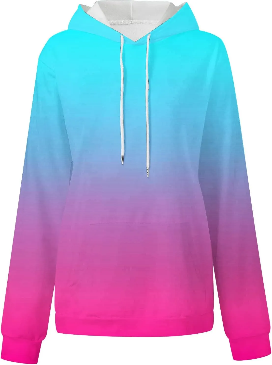 Womens Fall Fashion Hoodies 2023 Casual Oversized Long Sleeve Pullover Tops Gradient Loose Warm Hooded Sweatshirts