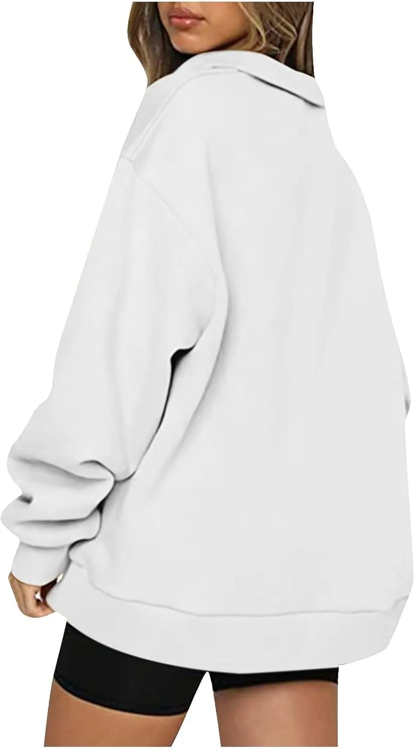 Women's Fashion Hoodies & Sweatshirts Oversized Button Up Hoodie Sweatshirt Long Sleeve Fall Outfits Trendy y2k Clothes
