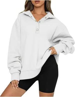 Women's Fashion Hoodies & Sweatshirts Oversized Button Up Hoodie Sweatshirt Long Sleeve Fall Outfits Trendy y2k Clothes