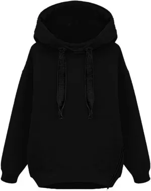 Womens Hoodies Pullover Thick Casual Winter Warm Fleece Sherpa Lined Hooded Drawstring Sweatshirt Sweater Pockets