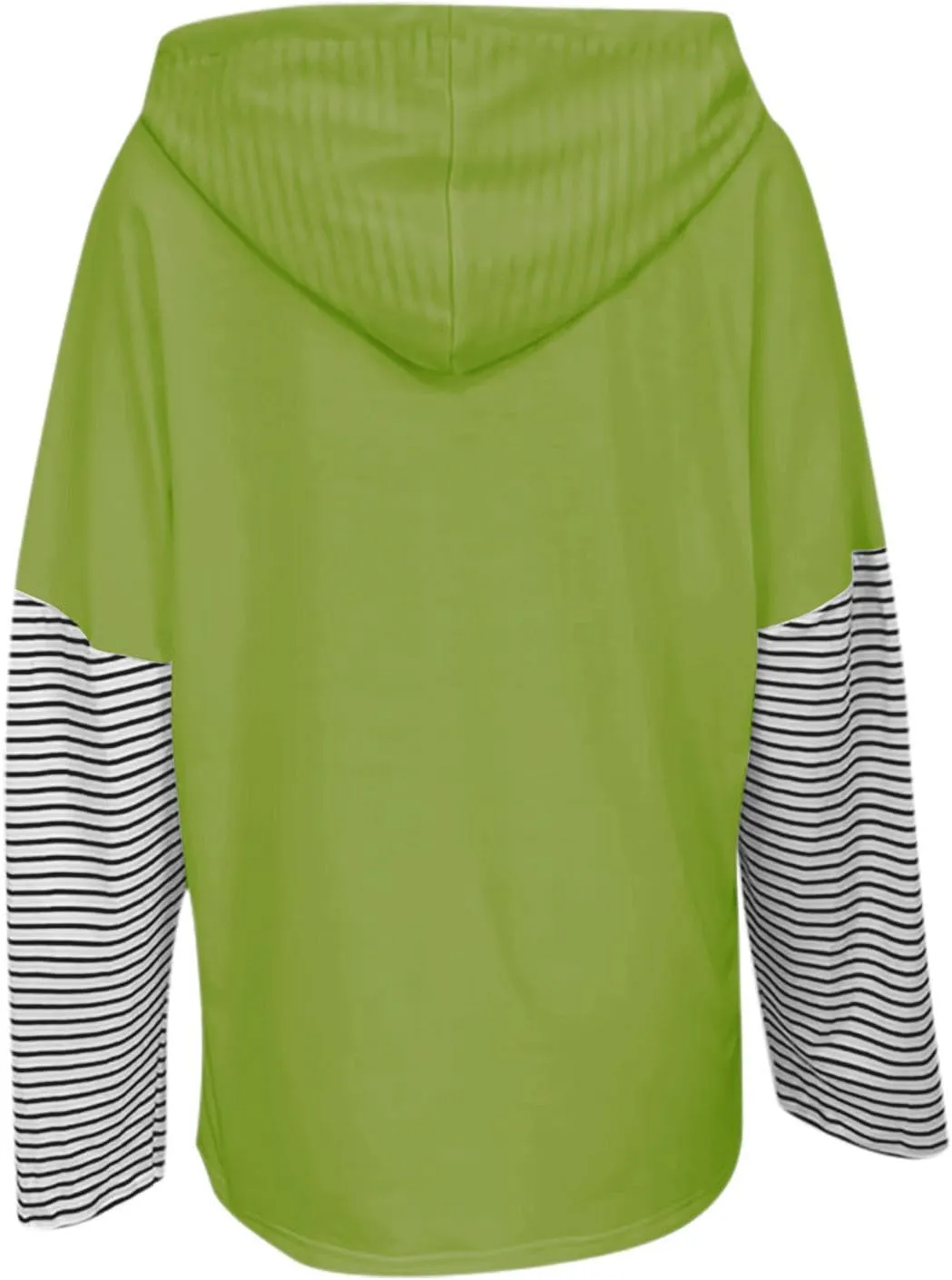 Womens Oversized Sweatshirt Striped Color Block Hoodies Drawstring Casual V Neck Long Sleeve Pullover Tops