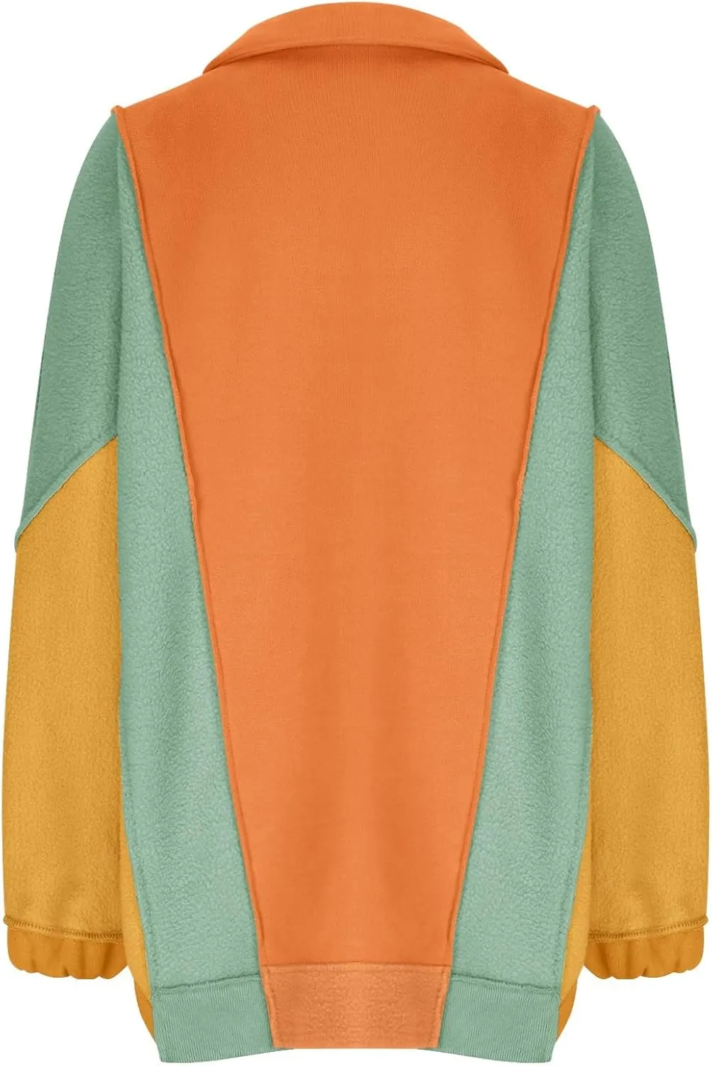 Womens Oversized Sweatshirts Lapel V Neck Pullover Casual Patchwork Long Sleeve Color Block Tops Fashion Y2k Clothes