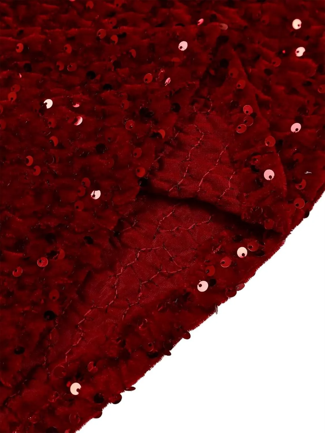 Women's Sequin Plus Size Midi Dress Long Sleeve Scoop Neck Pleated A Line Cocktail Party Dresses