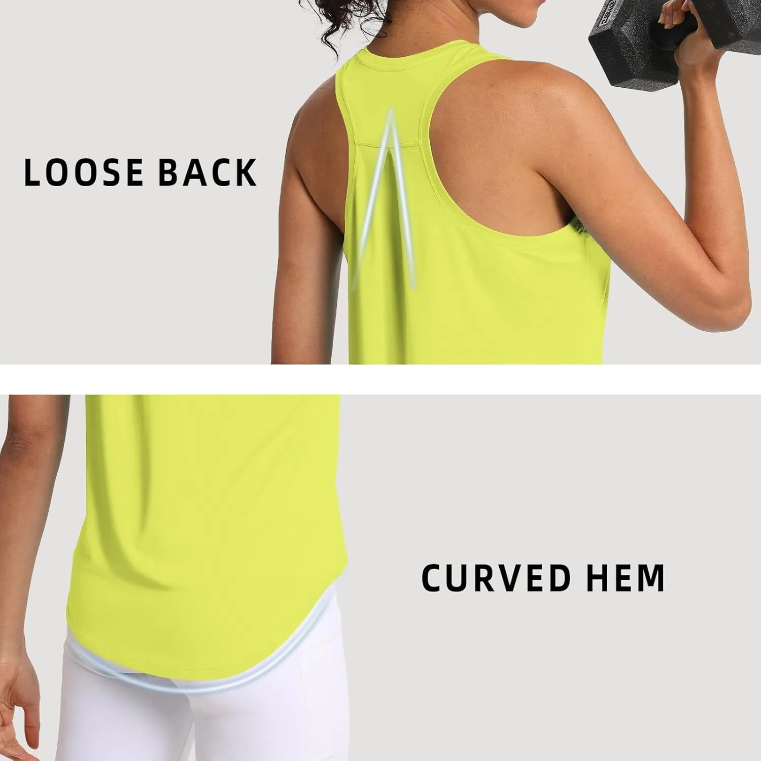 Women's Workout Tank Tops Woman Sleeveless Loose Fit Gym Tops Athletic Shirts Racerback Quick Dry UPF 50 