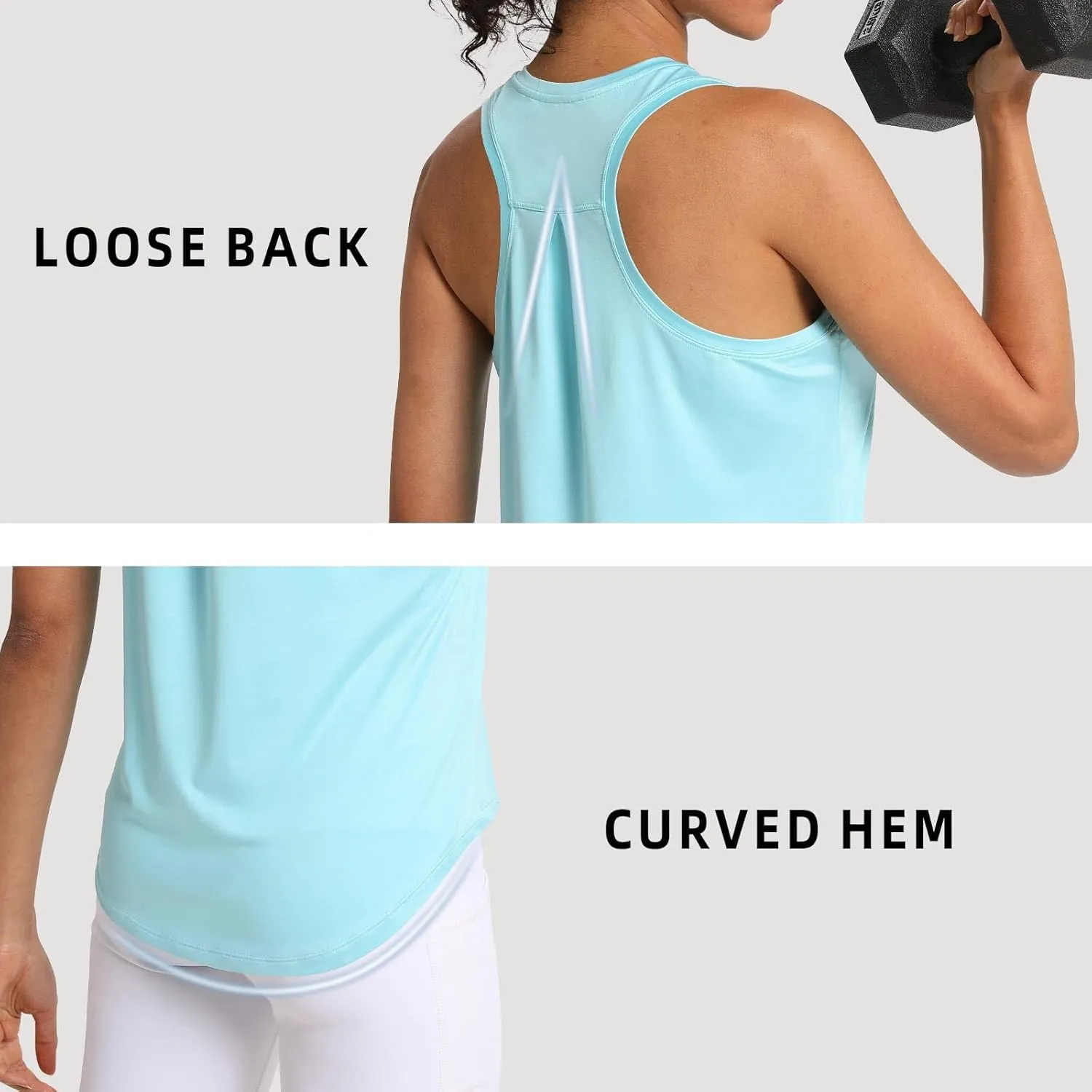 Women's Workout Tank Tops Woman Sleeveless Loose Fit Gym Tops Athletic Shirts Racerback Quick Dry UPF 50 