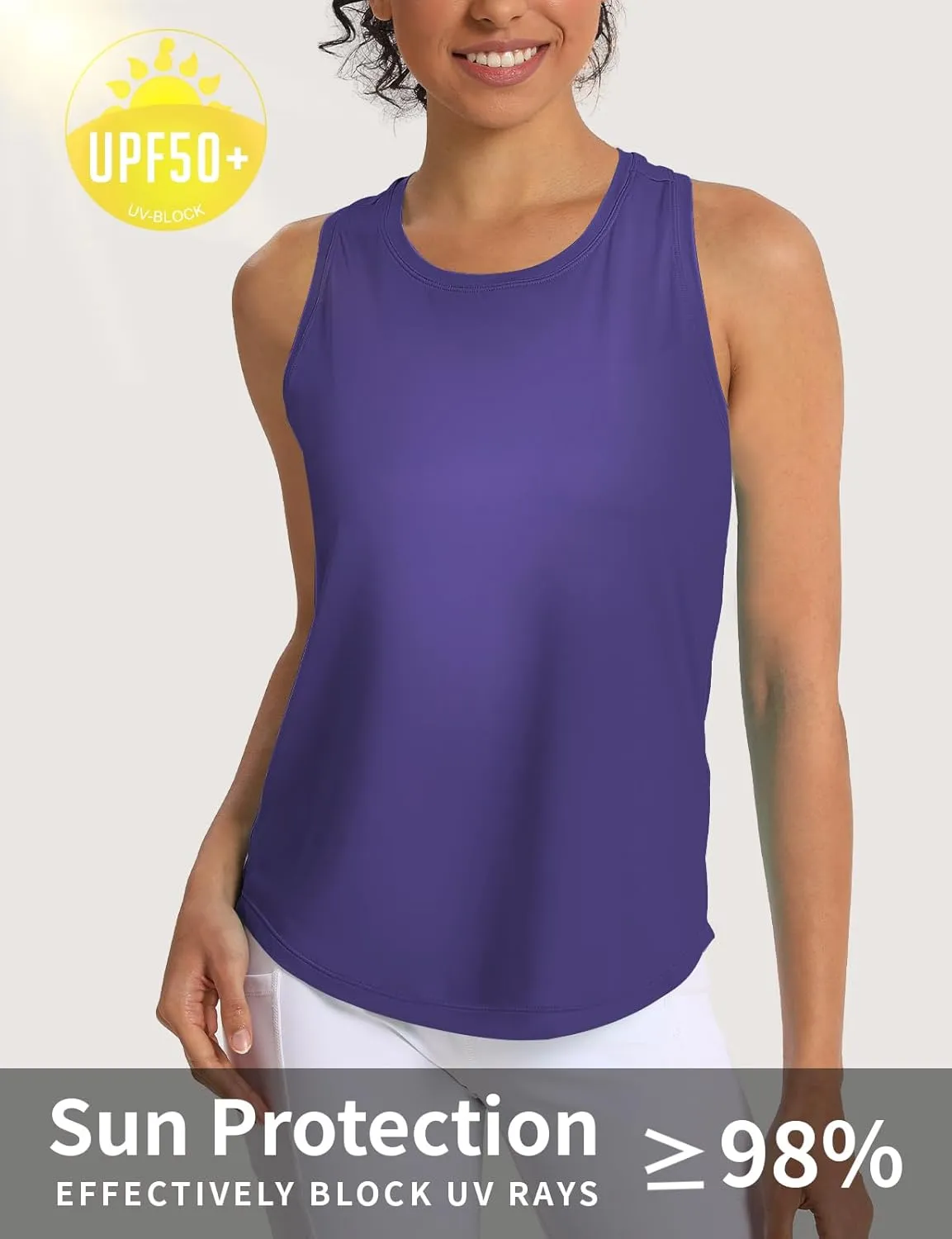 Women's Workout Tank Tops Woman Sleeveless Loose Fit Gym Tops Athletic Shirts Racerback Quick Dry UPF 50 