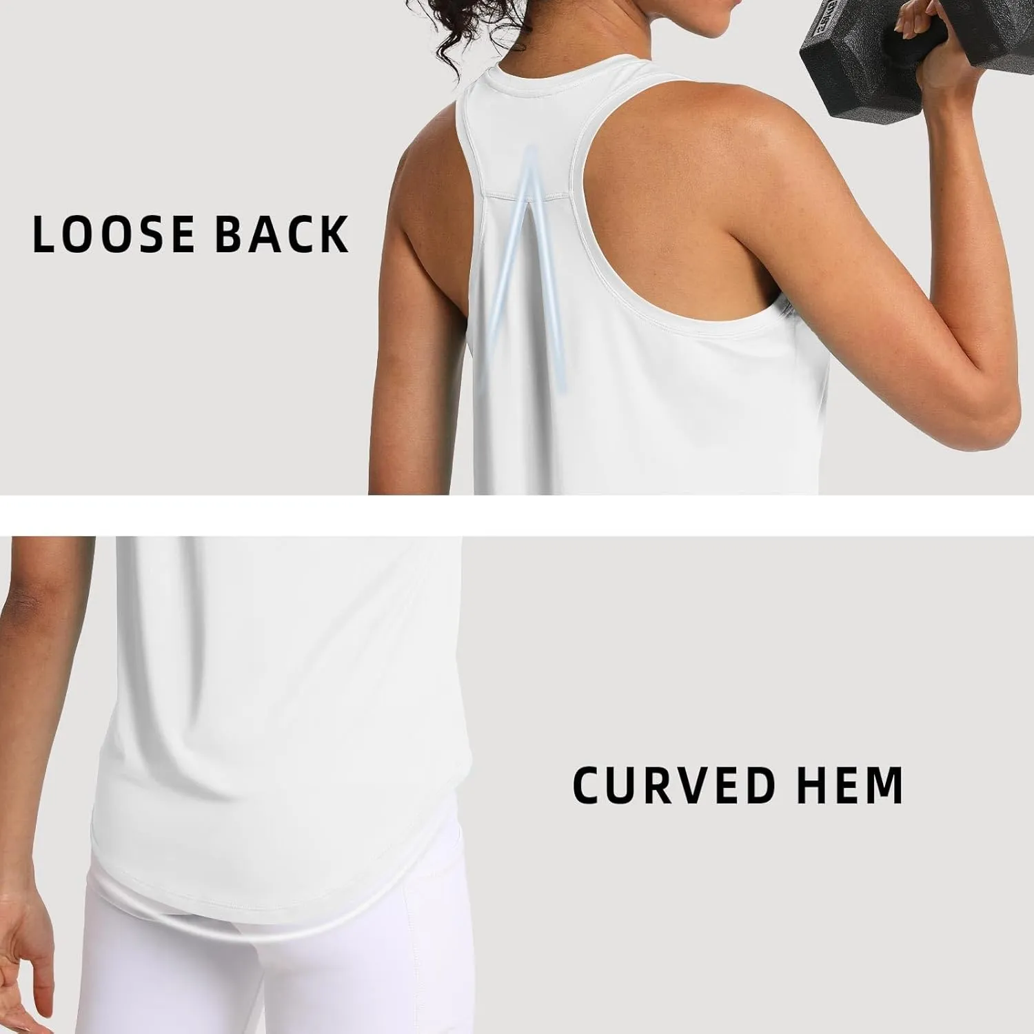Women's Workout Tank Tops Woman Sleeveless Loose Fit Gym Tops Athletic Shirts Racerback Quick Dry UPF 50 