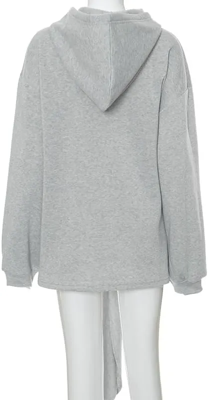 Womens Y2K Oversized Hoodie Grey Sweatshirt Long Sleeve Fleece Pullover Sweatshirt Dresses for Women 2025