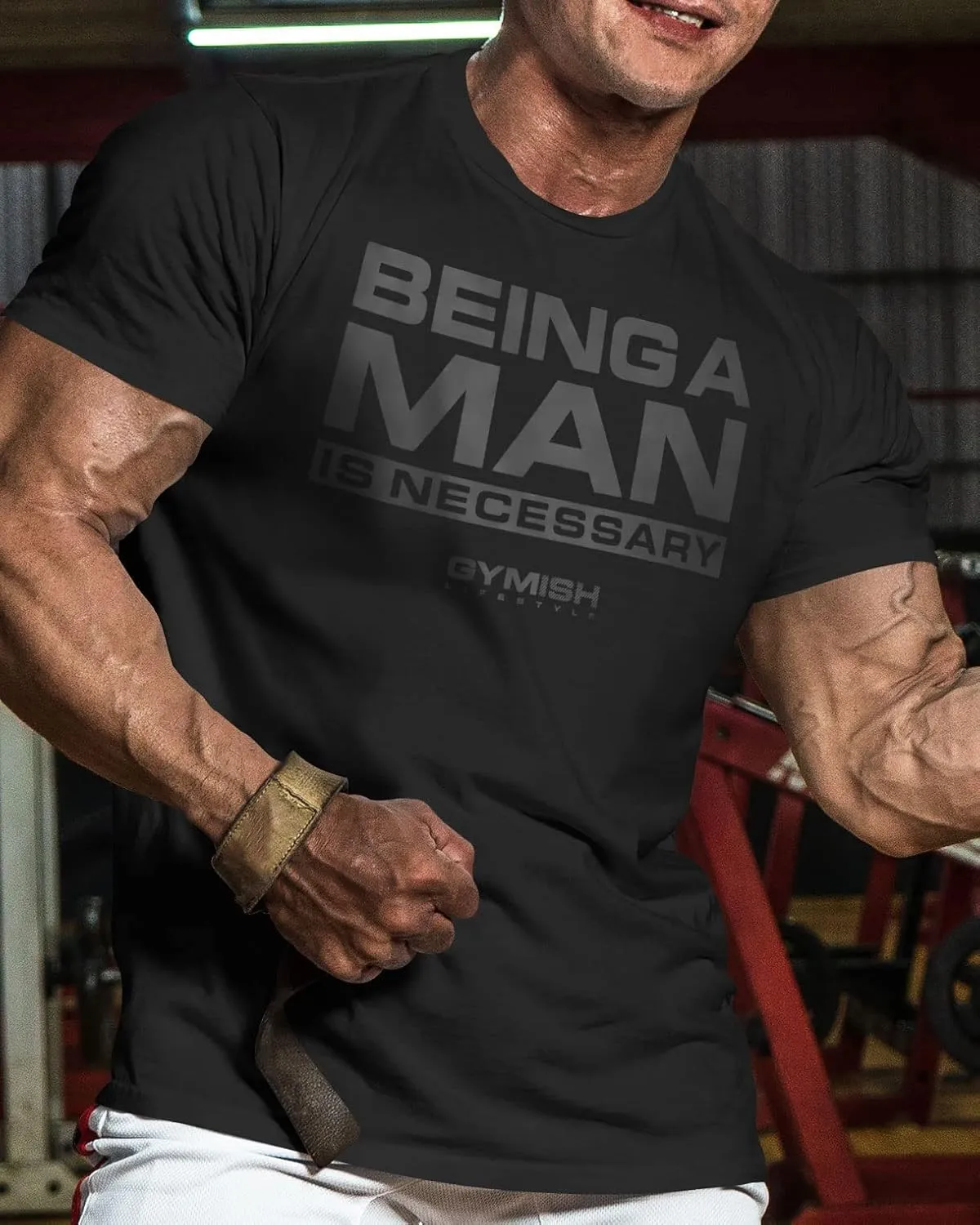 Workout Shirts for Men, Being A Man is Necessary Gym Shirt, Funny Lifting T-Shirt (Being A Man is Necessary)