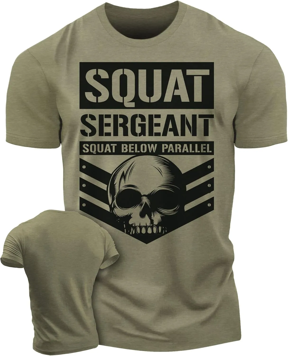Workout Shirts for Men, Squat Sergeant Squat Below Parallel Gym Shirt, Funny Lifting T-Shirt