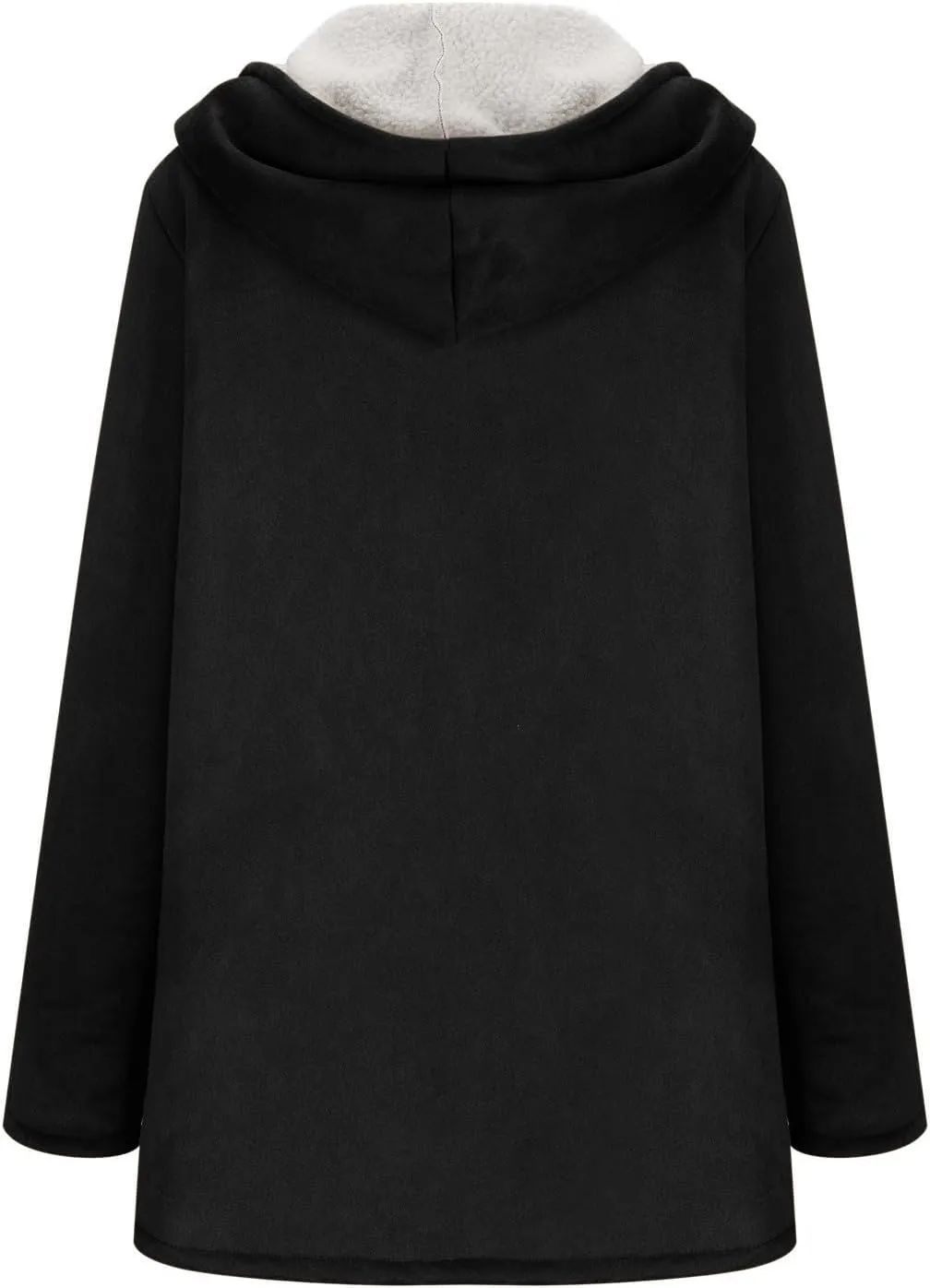 XUNRYAN Womens Fashion Suede Sherpa Fleece Jacket Trench Coats Thicken Winter Warm Sherpa Coat Hooded Peacoat Shearling Parka