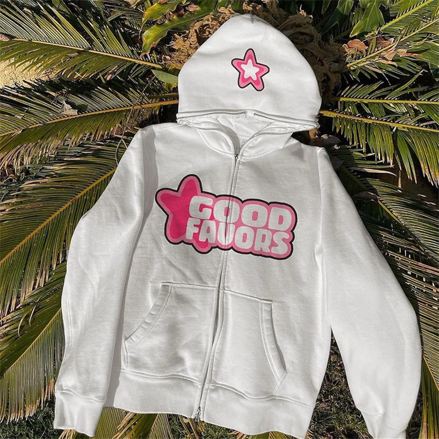 Y2k Zip Up Hoodies for Teen Girls Aesthetic Trendy Oversized Sweatshirt Womens 2022 Star Graphic Print Jackets
