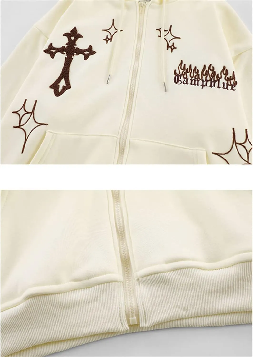 Y2k Zip Up Hoodies for Teen Girls Aesthetic Trendy Oversized Sweatshirt Womens 2022 Star Graphic Print Jackets