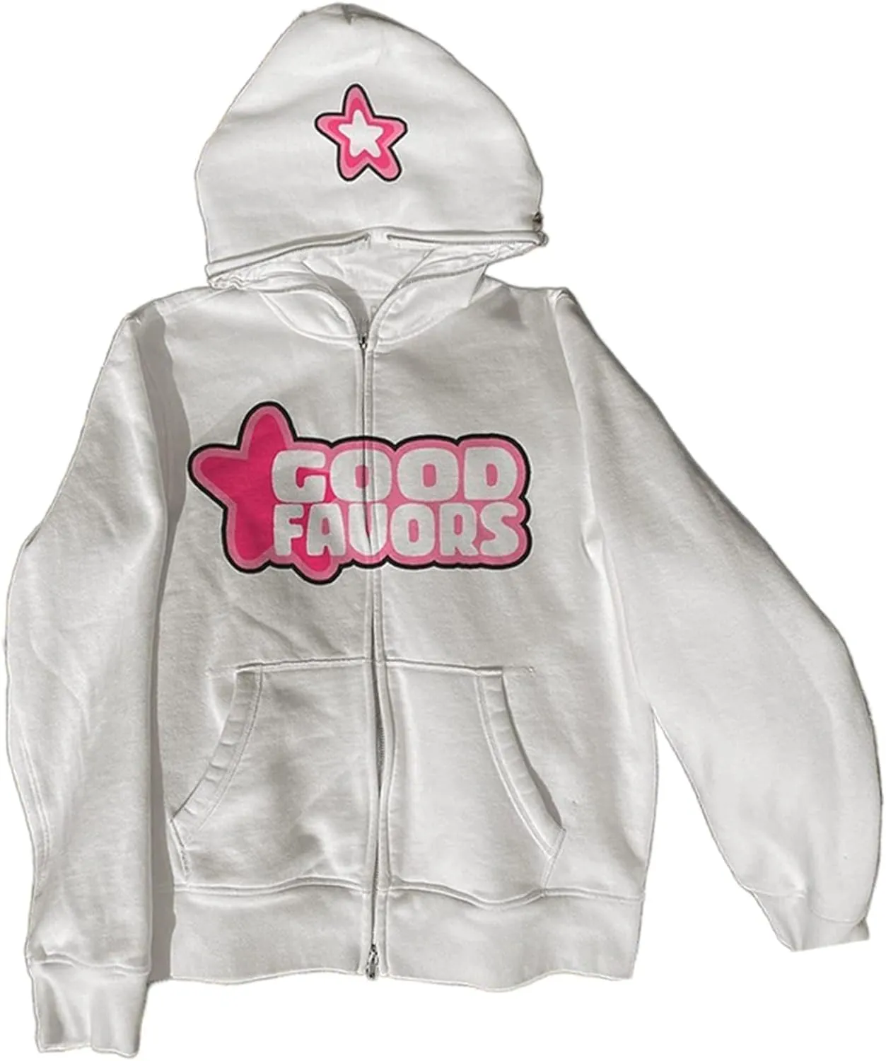 Y2k Zip Up Hoodies for Teen Girls Aesthetic Trendy Oversized Sweatshirt Womens 2022 Star Graphic Print Jackets