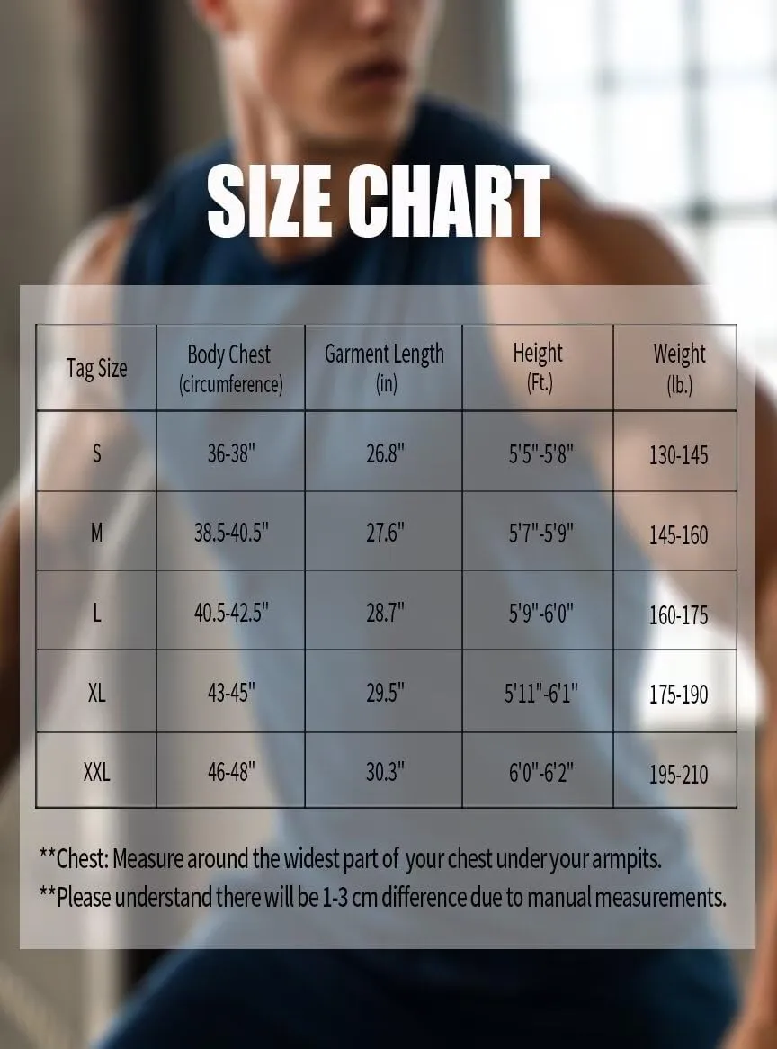 Zengjo Sleeveless Workout Shirts for Men Moisture Wicking,Athletic Running Tank Top Quick Dry Gym Tanks