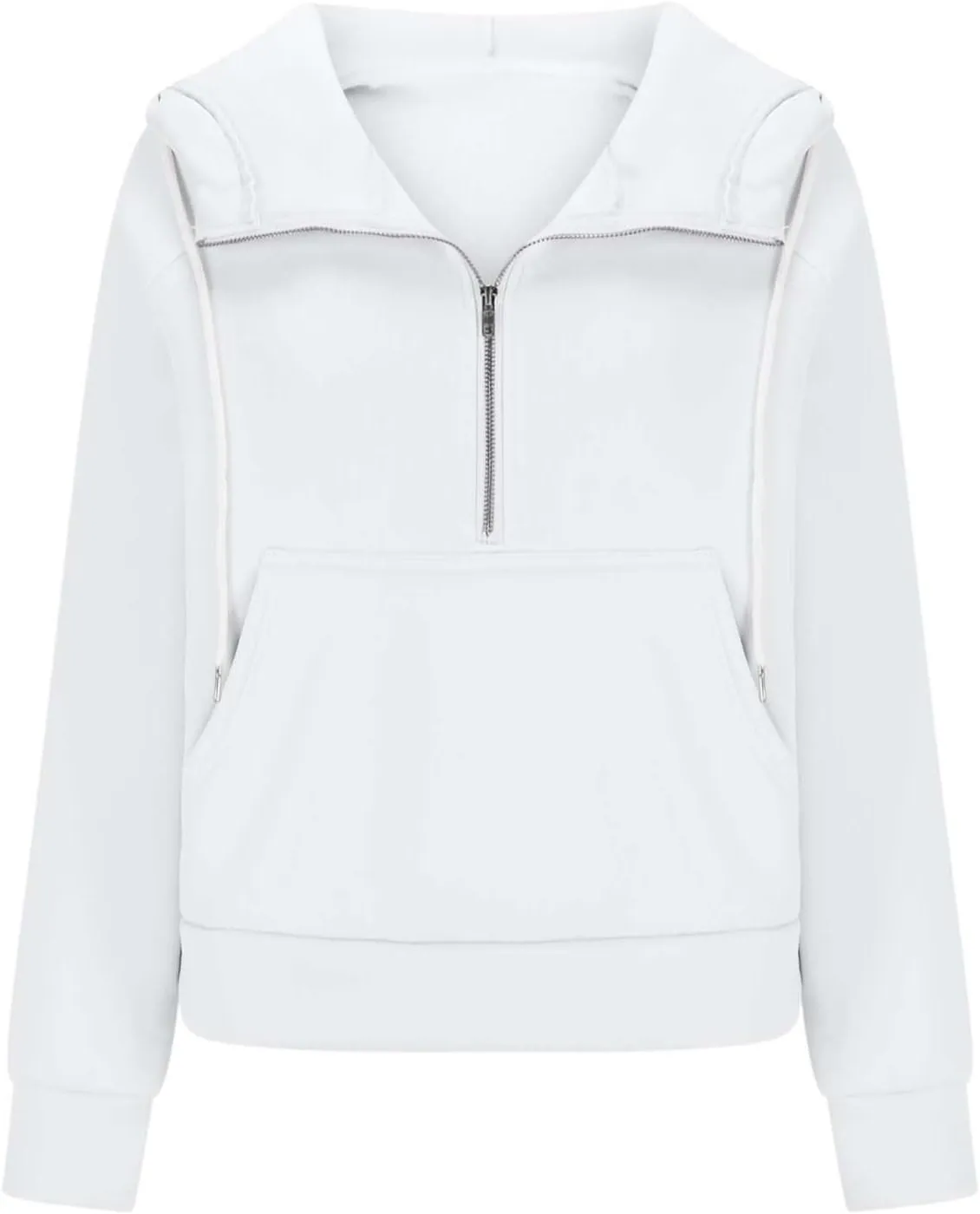 Zip Up Hoodie Women Cropped Long Sleeve Sweatshirts Trendy Pockets Jackets Spring Fall Daily Workout Pullover Tops