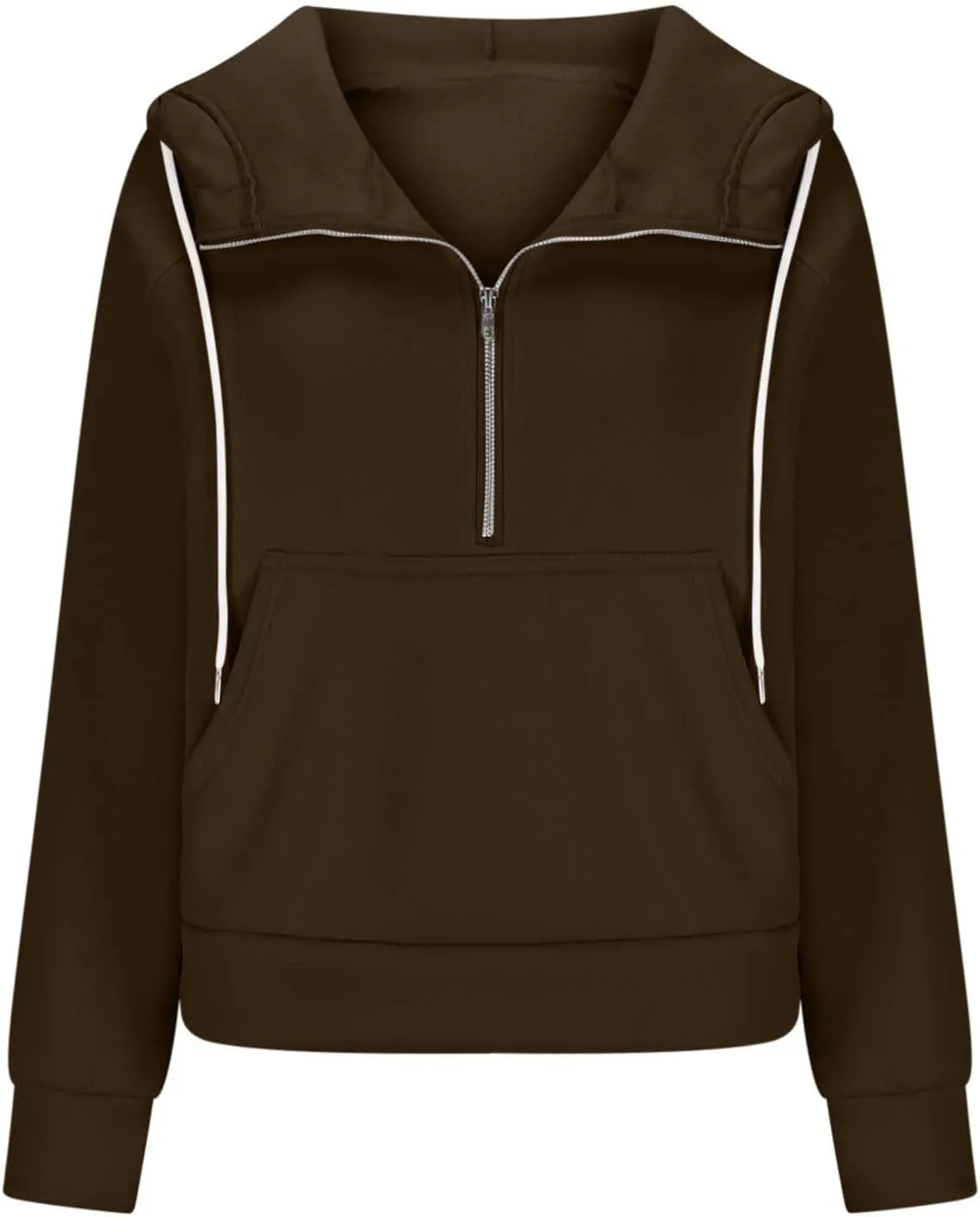 Zip Up Hoodie Women Cropped Long Sleeve Sweatshirts Trendy Pockets Jackets Spring Fall Daily Workout Pullover Tops